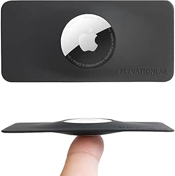 Elevation Lab TagVault flexible AirTag wallet insert card in black finish